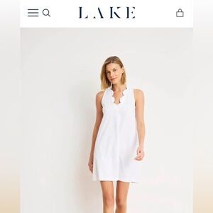 NWT size Small LAKE white scalloped nightgown